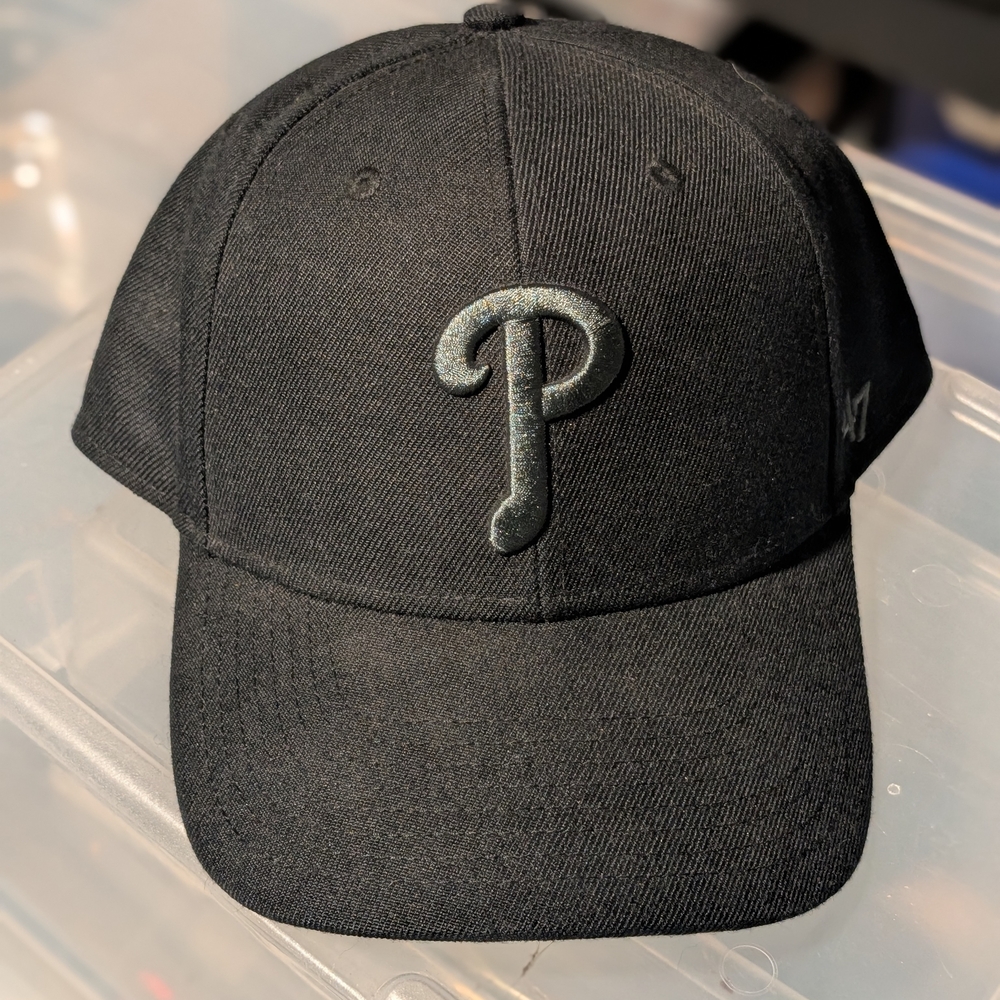 '47 Philadelphia Phillies Adjustable Black Cap with Embroidered Black Logo